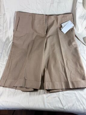 Adec 2 NWT Taupe Ribbed High-Rise Bermuda Shorts